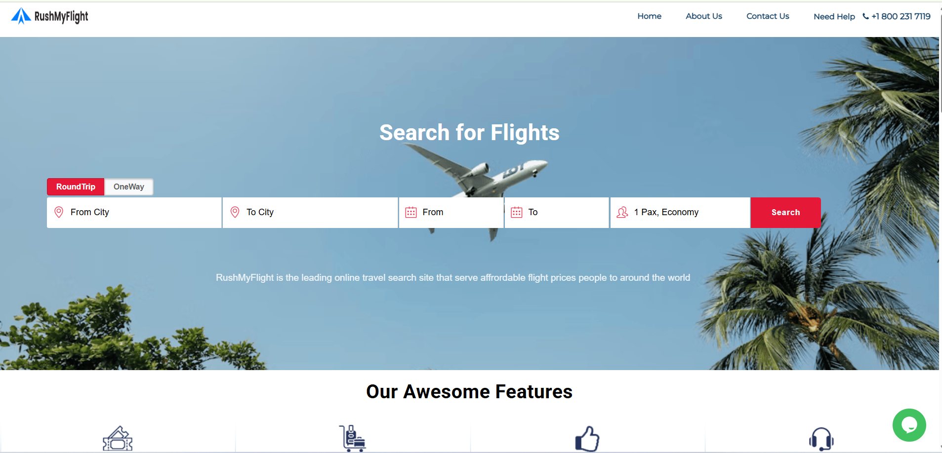 RushMyFlight Flight Booking Website